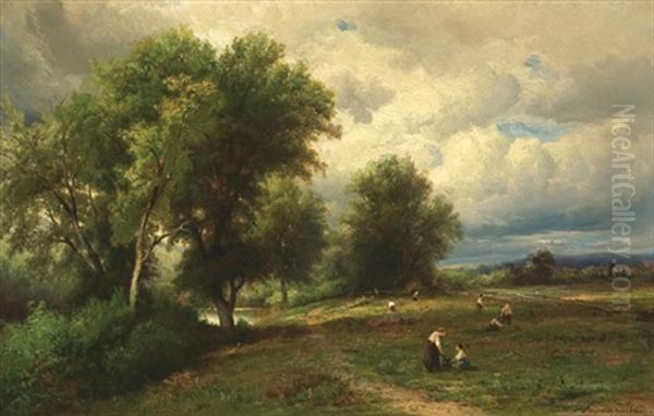 Berry Grounds, Ulster County, Ny Oil Painting by Hendrik Dirk Kruseman van Elten