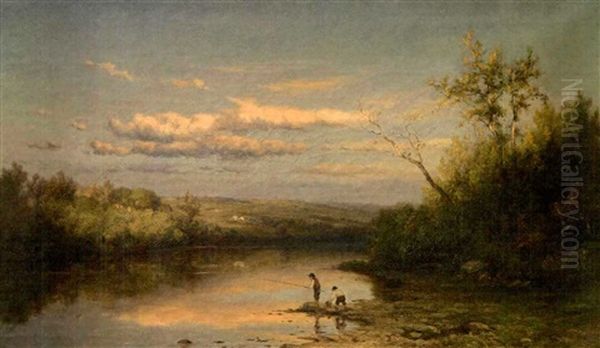 The Housatonic River, Near Milford, Connecticut Oil Painting by Hendrik Dirk Kruseman van Elten