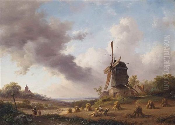 Harvest Month, August Oil Painting by Frederik Marinus Kruseman