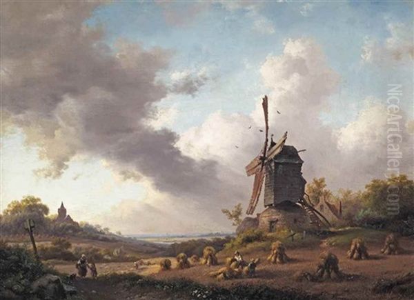 Harvest Month, August Oil Painting by Frederik Marinus Kruseman