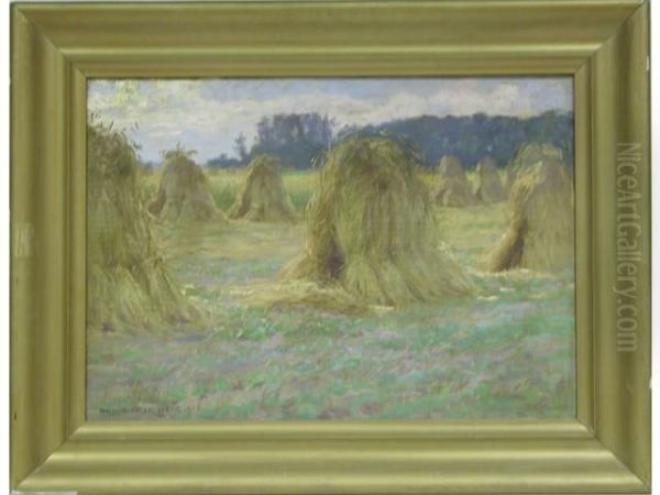 Meules De Foin Oil Painting by Hans Josef Becker-Leber