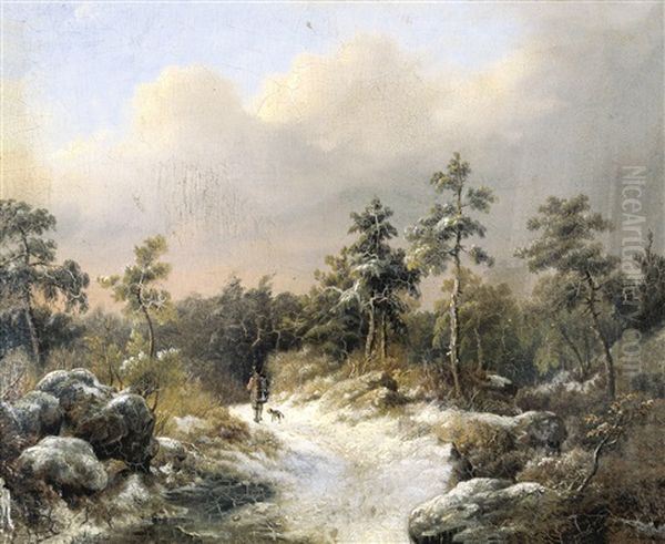 Landschap Met Reiziger Oil Painting by Frederik Marinus Kruseman