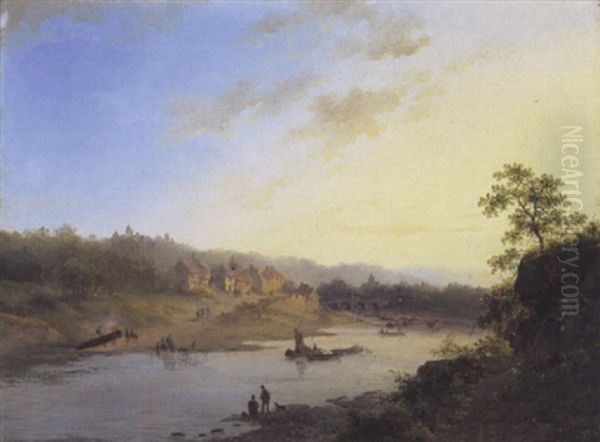 Riviergezicht Oil Painting by Frederik Marinus Kruseman