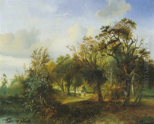 Eichenwald Oil Painting by Frederik Marinus Kruseman