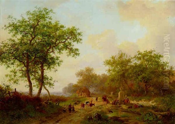 The Watering Place Oil Painting by Frederik Marinus Kruseman