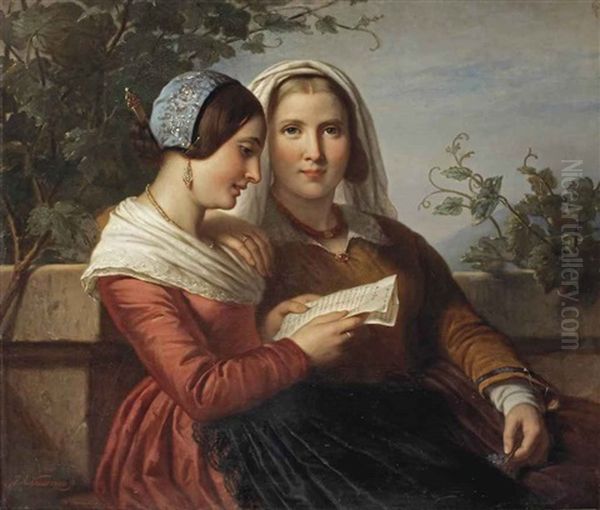 The Love Letter Oil Painting by Jan Adam Janszoon Kruseman