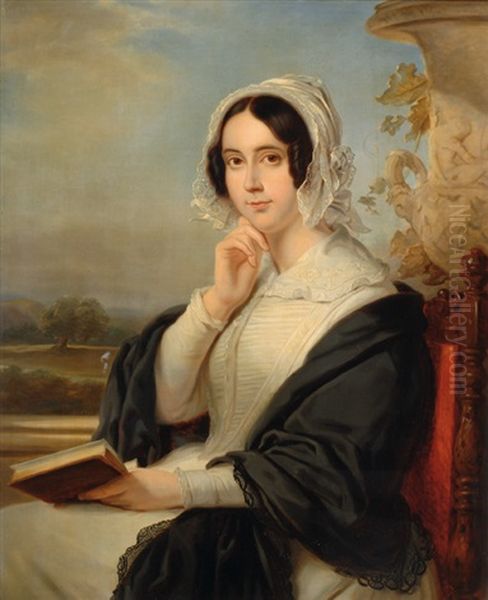 Portrait Of A Lady Oil Painting by Jan Adam Janszoon Kruseman