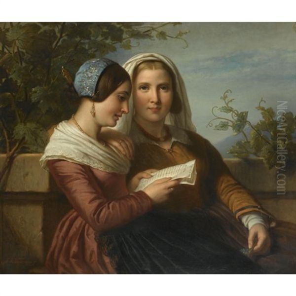 The Love Letter Oil Painting by Jan Adam Janszoon Kruseman