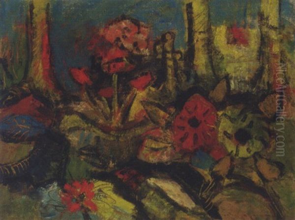 Bosbloemen Oil Painting by Herman Kruyder