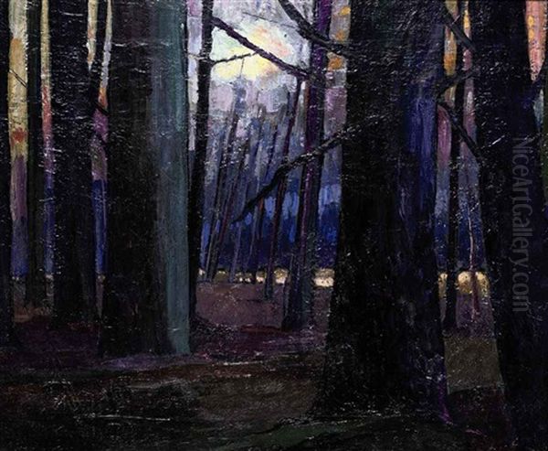 Forest Oil Painting by Jan Kruysen