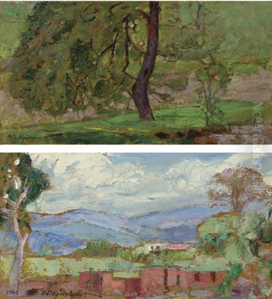 Paisaje En La Castellana (+ Dammartins, Jardin En Faucia; 2 Works) Oil Painting by Vasyl Hryhorovych Krychevsky