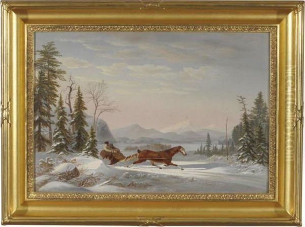 Scene In North Conway, New Hampshire Oil Painting by Charles E. Beckett