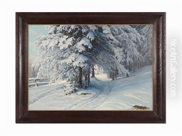 Winter Forest Oil Painting by Konstantin Yakovlevich Kryzhitsky