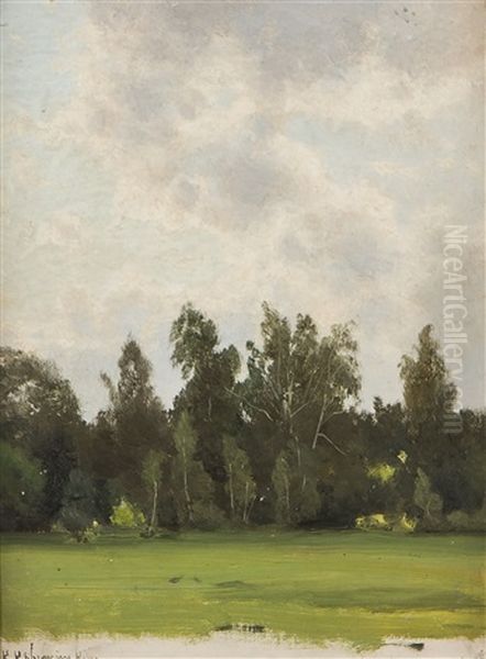 Forest Oil Painting by Konstantin Yakovlevich Kryzhitsky