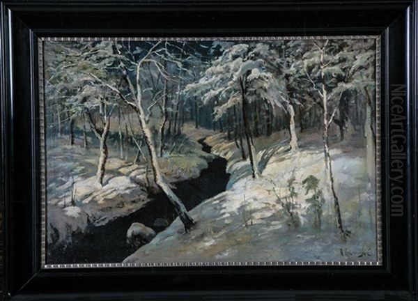 Winterlandschaft Oil Painting by Konstantin Yakovlevich Kryzhitsky