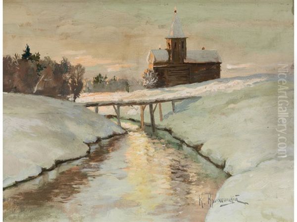 Winterlandschaft Oil Painting by Konstantin Yakovlevich Kryzhitsky