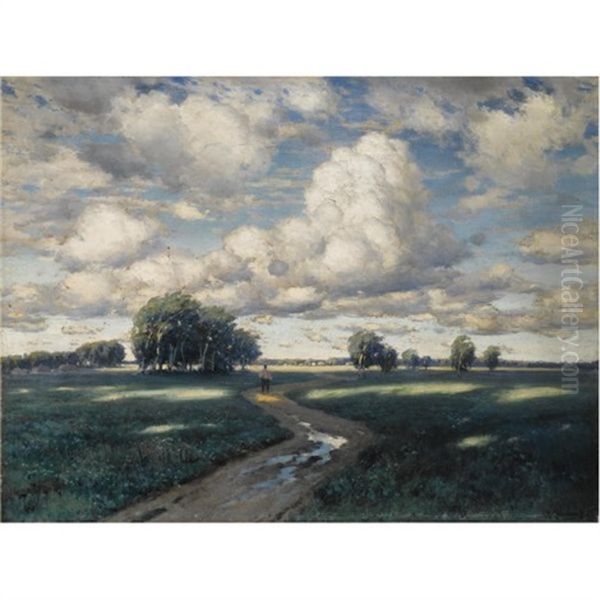 Windy Day Oil Painting by Konstantin Yakovlevich Kryzhitsky