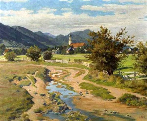 Blick Auf Anger Oil Painting by Otto Kubel