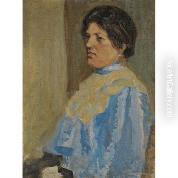 Portrait Of The Artist's Mother (portret Umelcovy Matky) Oil Painting by Bohumil Kubista