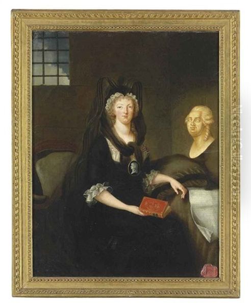 Portrait Of Marie Antoinette, Queen Of France (1755-1793) Seated, At The Conciergerie, Paris, In Mourning (attributed To Anne-flore Millet) Oil Painting by Alexander Kucharski