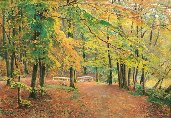 Im Hirschpark In Blankenese Oil Painting by Max Kuchel