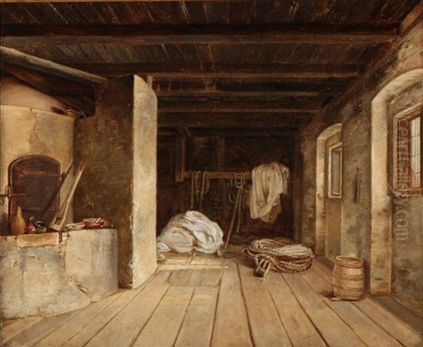 Interior From A Bakery Oil Painting by Albert Kuchler