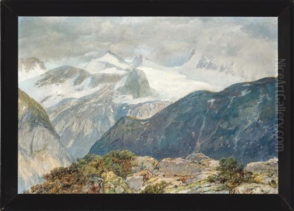 Blick Vom Loser Auf Den Dachstein Oil Painting by Karl Kuechler