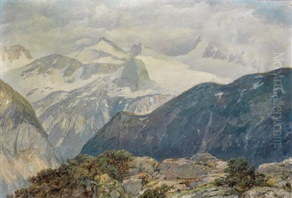 Blick Vom Loser Auf Den Dachstein Oil Painting by Karl Kuechler