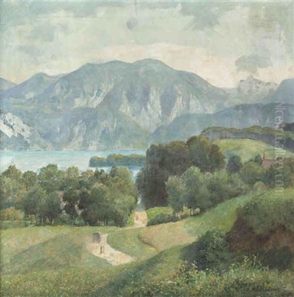 Stockwinkel Am Attersee Oil Painting by Karl Kuechler