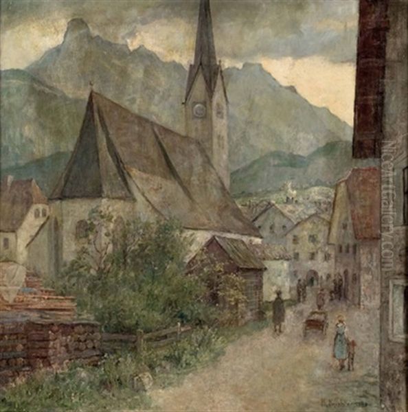 Grodiger Kirche Oil Painting by Karl Kuechler