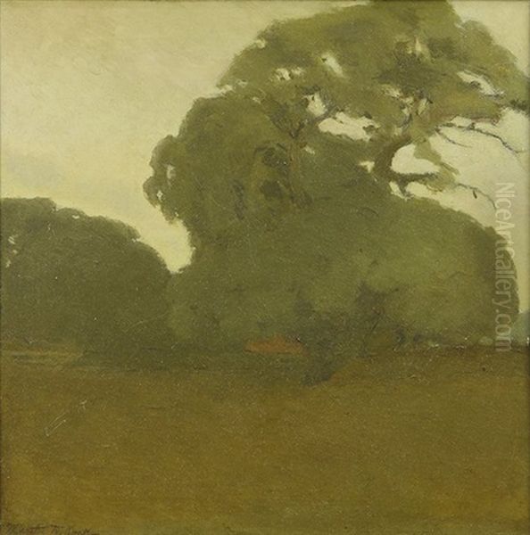 Oaks In Autumn, Later Afternoon Oil Painting by Martha Dorothea Kuck