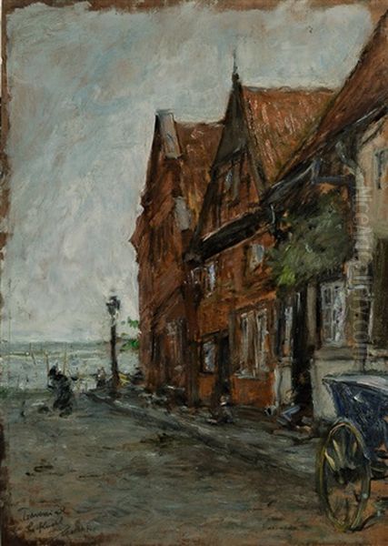 Marktstrase In Travemunde Oil Painting by Gotthardt Johann Kuehl