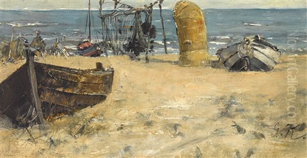 Strandszene Oil Painting by Gotthardt Johann Kuehl