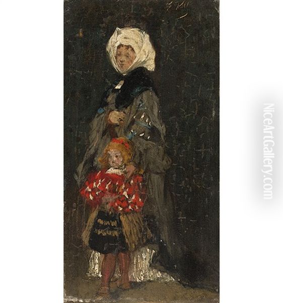 Mutter Mit Kind Oil Painting by Gotthardt Johann Kuehl