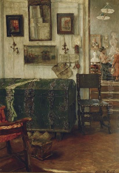 An Interior Oil Painting by Gotthardt Johann Kuehl