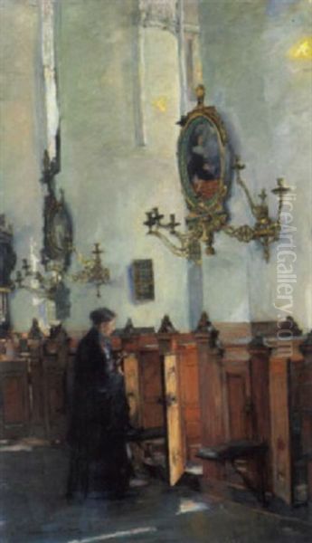 Catharinen Kirche Hamburg Oil Painting by Gotthardt Johann Kuehl