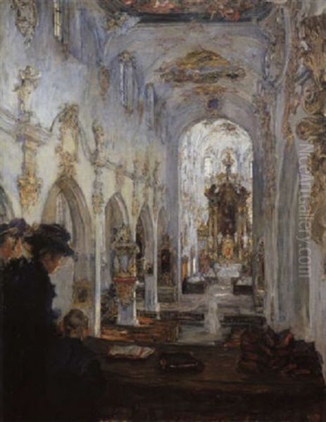 In Der Franziskanerkirche Zu Uberlingen Oil Painting by Gotthardt Johann Kuehl