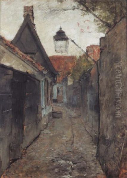 The Little Street Oil Painting by Gotthardt Johann Kuehl