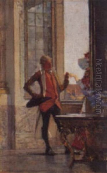 Rendezvous Am Fenster Oil Painting by Gotthardt Johann Kuehl