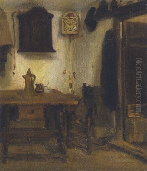 Bauernstube Oil Painting by Gotthardt Johann Kuehl