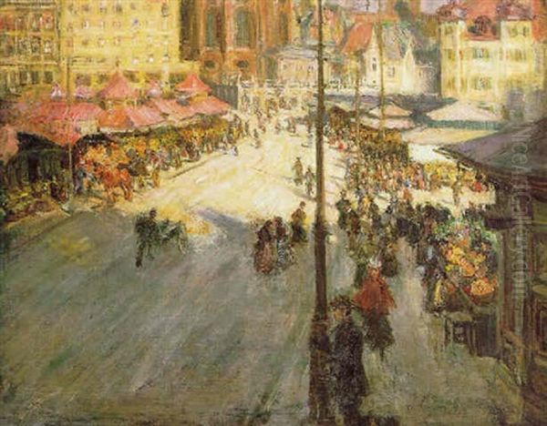 Viktualienmarkt, Munchen by Gotthardt Johann Kuehl