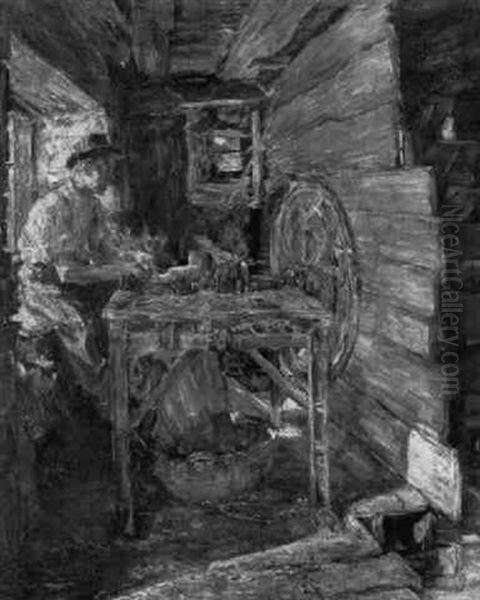 Junger Handwerker Bei Der Arbeit by Gotthardt Johann Kuehl