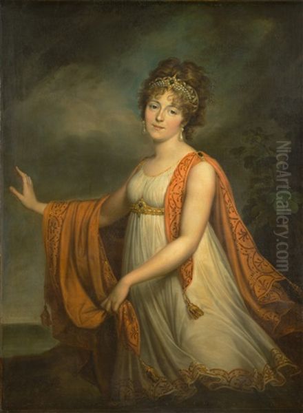 Dorothea Countess Von Lieven, Born Von Benckendorff (1785-1857) Oil Painting by Franz Gerhard von Kuegelgen