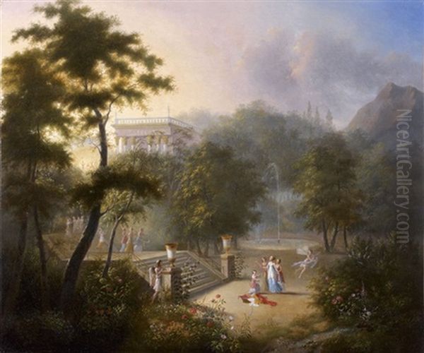 L'arrivee De Psyche Dans La Vallee Pres Du Palais Fait D'or by Karl Ferdinand von Kuegelgen