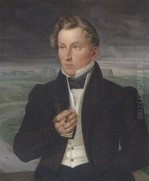 Portrat Des Seidenhandlers Johann Carl Gottlob Schneider Oil Painting by Wilhem von Kuegelgen