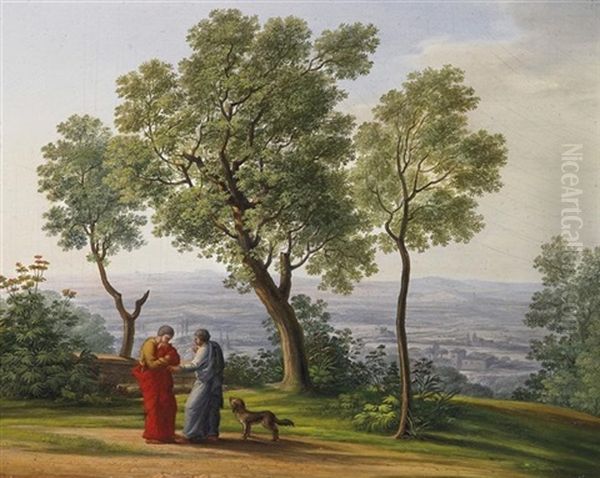 Landschaft Bei Tivoli Oil Painting by Carl Ludwig Kuhbeil