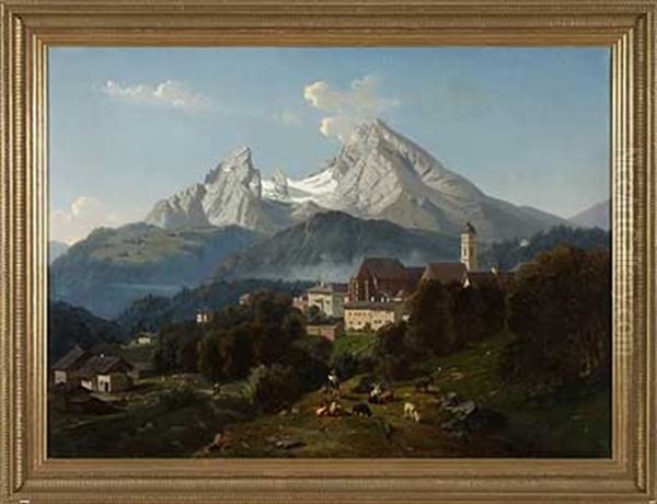 Berchtesgaden Mit Watzmann In Der Morgensonne Oil Painting by Wilhelm Kuehling