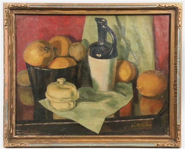 Still Life With Fruit, Jug And Crockery Oil Painting by Walt Kuhn