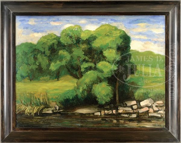 River Bank Oil Painting by Walt Kuhn