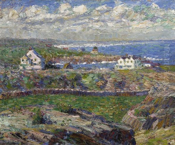 Houses On The Sound Oil Painting by Walt Kuhn